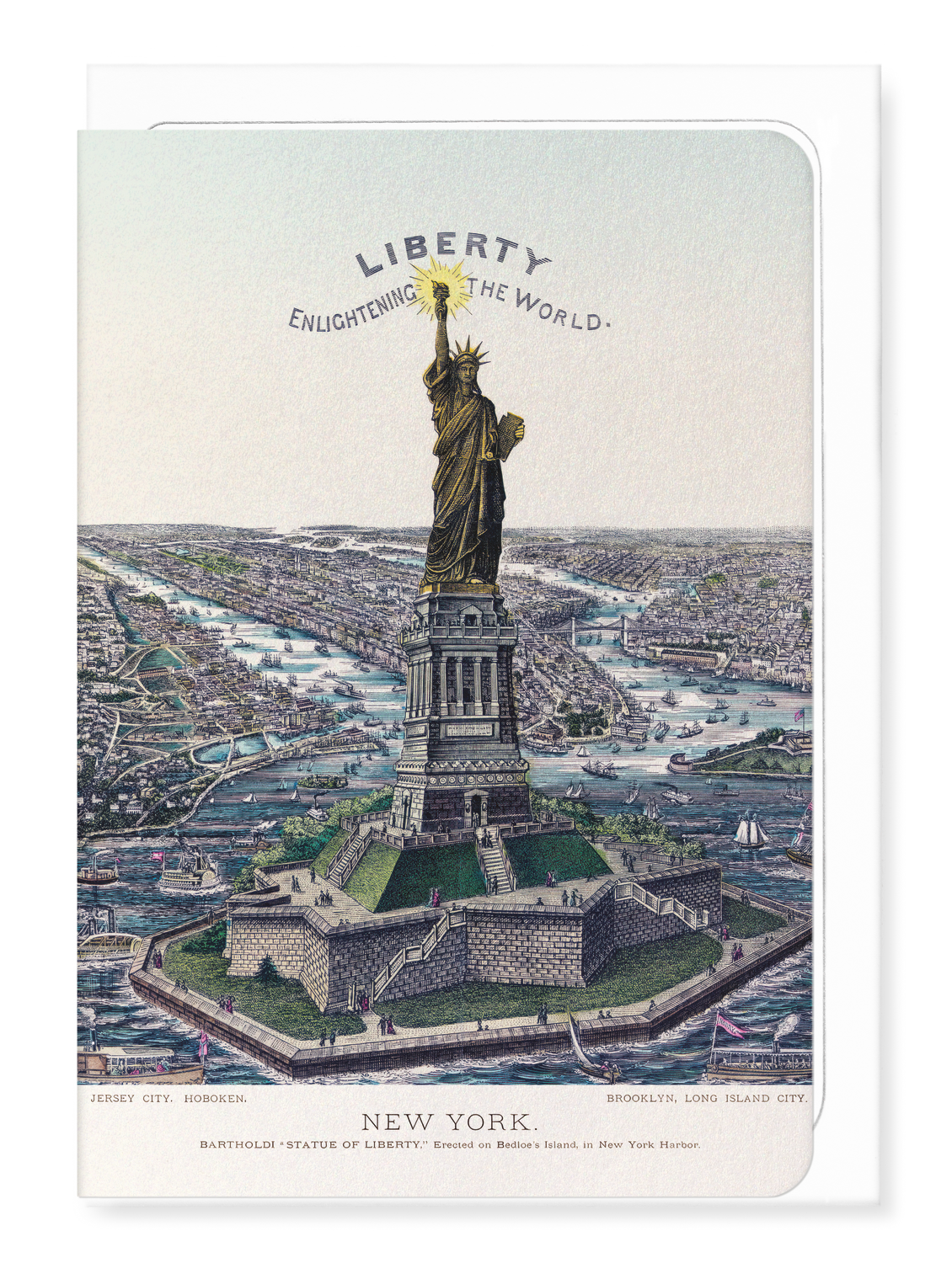 Ezen Designs - Statue of Liberty on Bedloe's Island (1885) - Greeting Card - Front