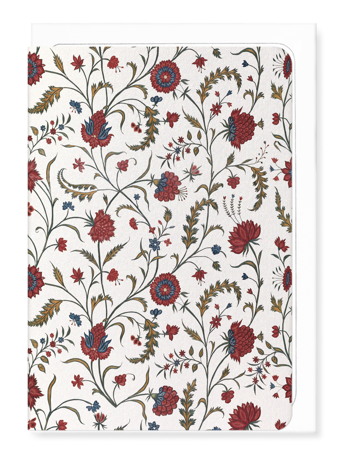 Ezen Designs - BRODERIE FLORALE ROUGE (XVIIIe S.) - Greeting Card - Front