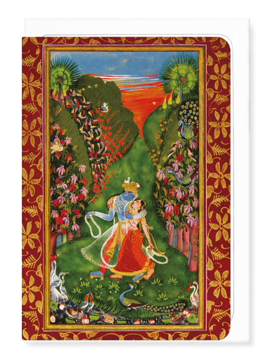 Ezen Designs - RADHA ET KRISHNA UN BOISSON FLEURI (1720) - Greeting Card - Front
