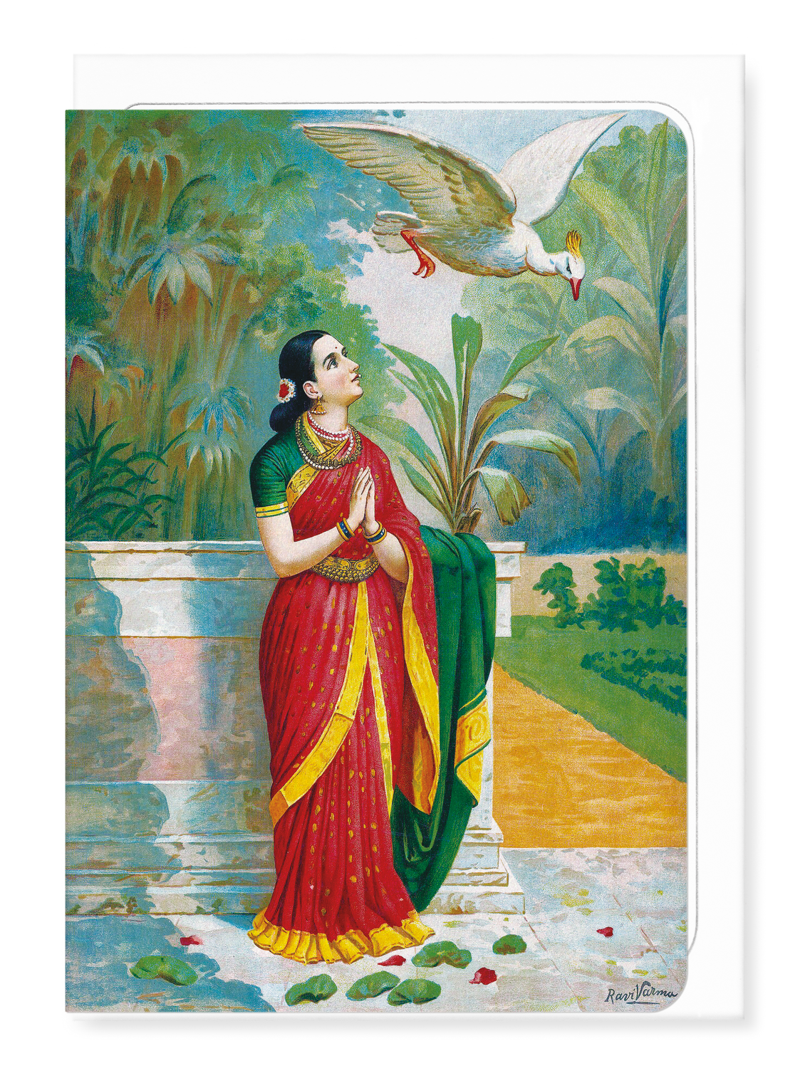 Ezen Designs - DAMAYANTI ET LE CYGNE (1890) - Greeting Card - Front