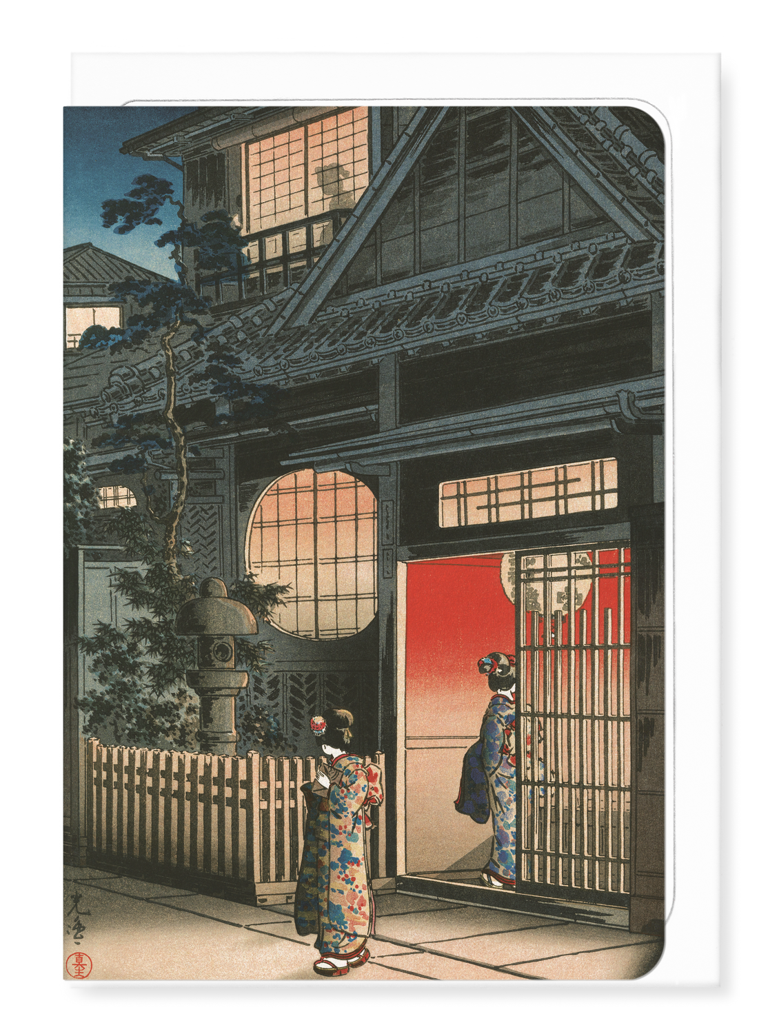 Ezen Designs - Teahouse at Yotsuya Arakicho (1935) - Greeting Card - Front