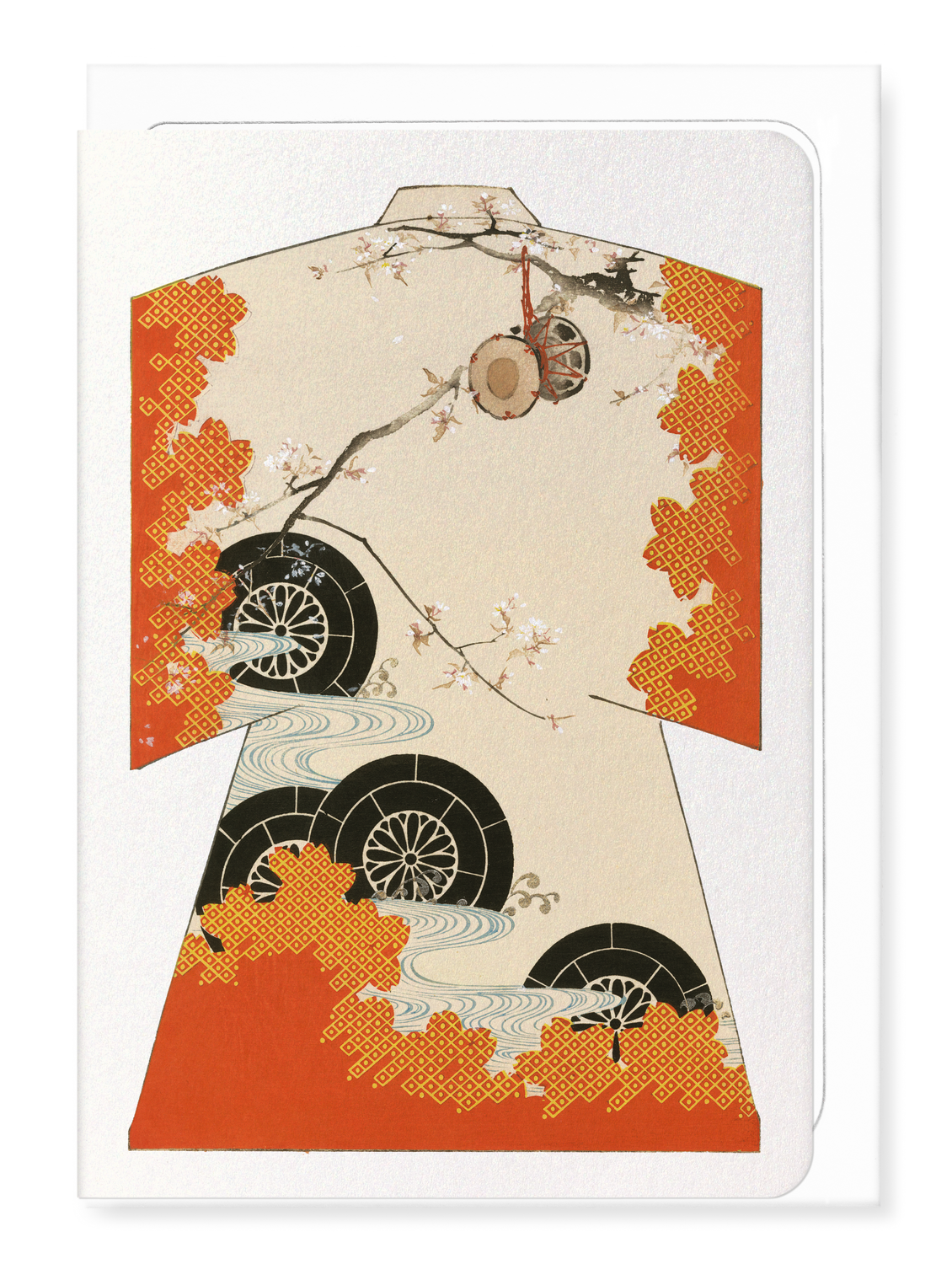 Ezen Designs - Kimono of Cherry Blossom and Drum (1899) - Greeting Card - Front
