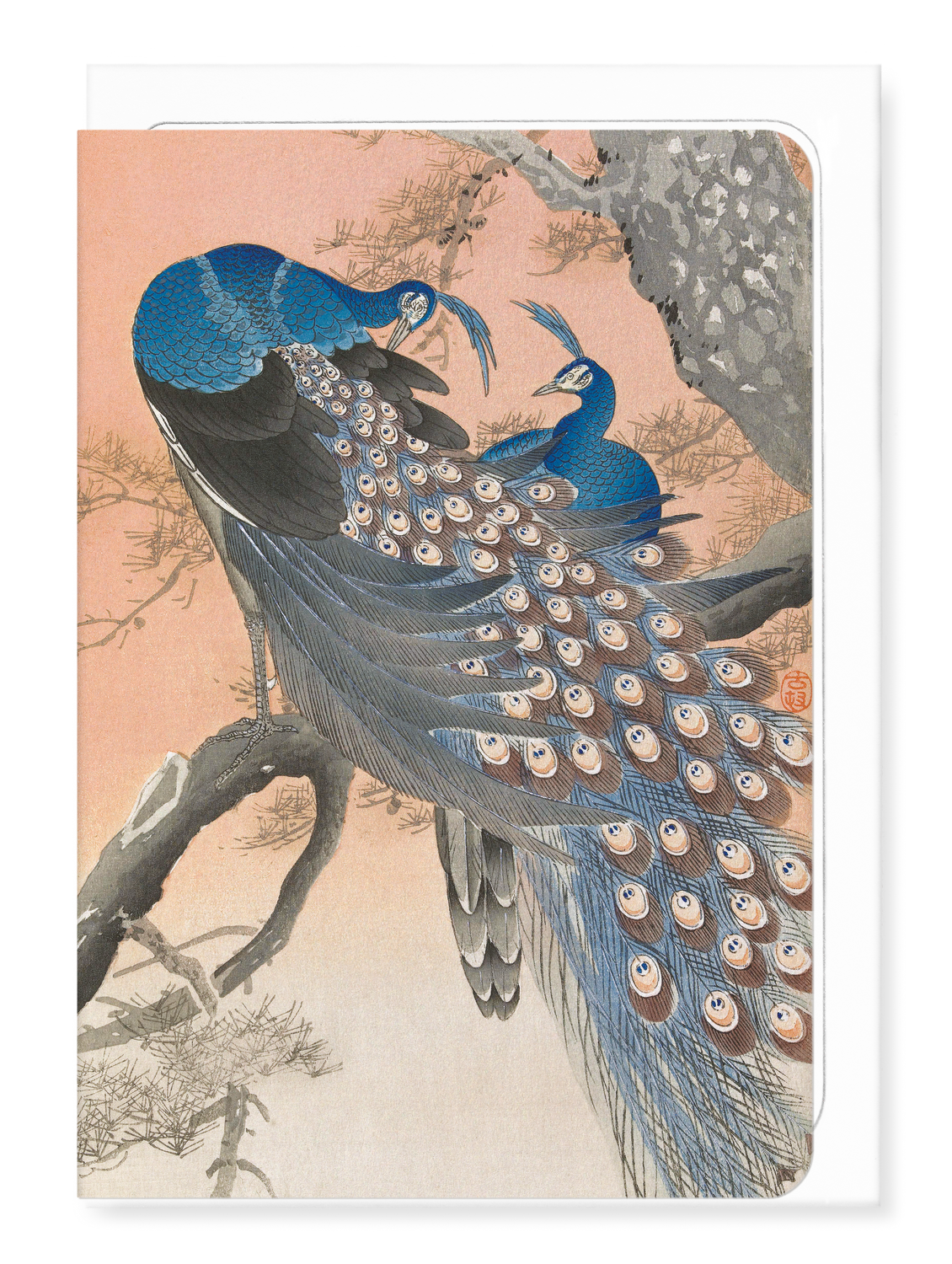 Ezen Designs - Couple of peacocks (C.1910) - Greeting Card - Front