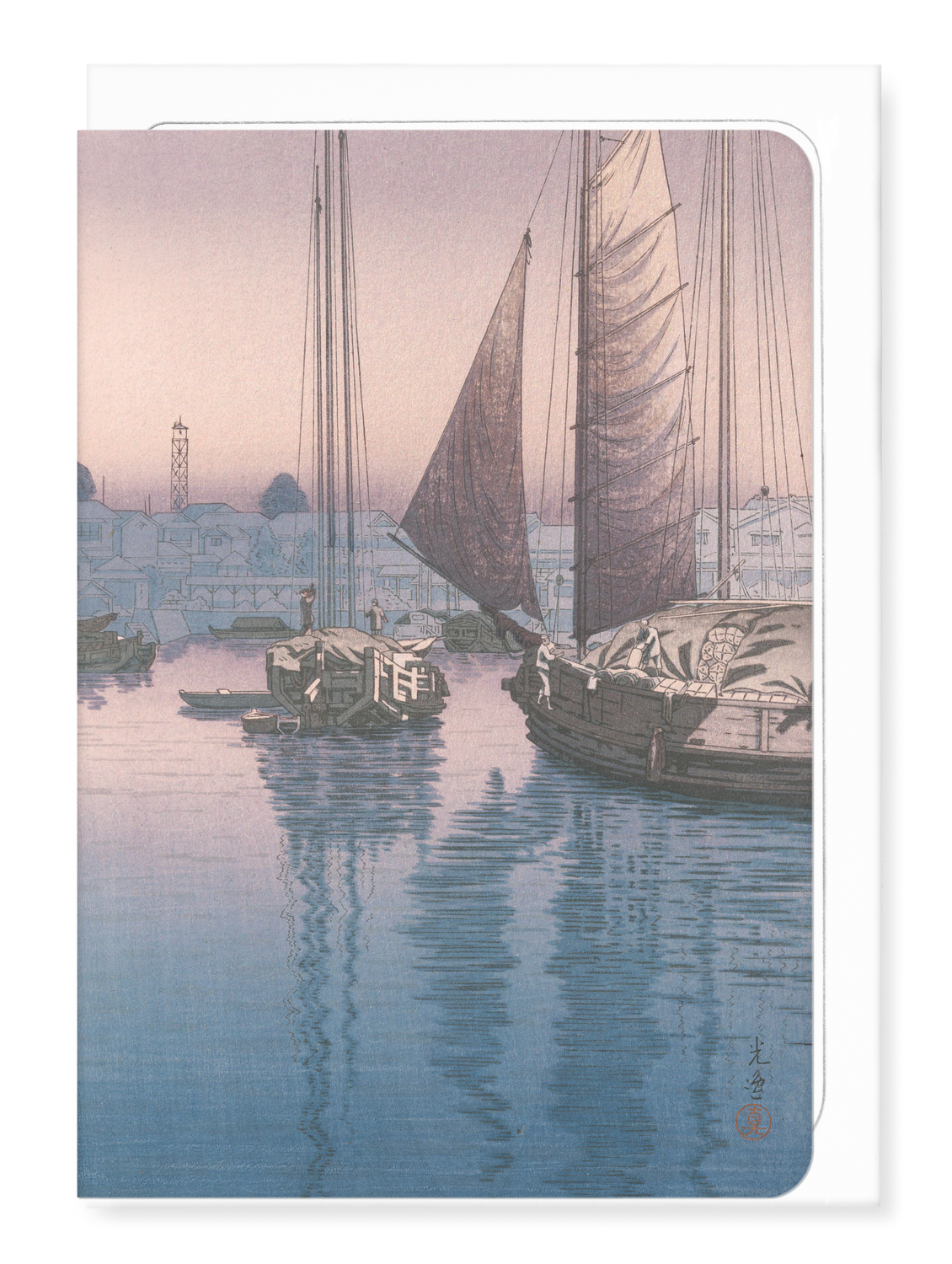 Ezen Designs - Sunset at seto inland sea - Greeting Card - Front