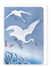 Ezen Designs - Egrets descending in snow - Greeting Card - Front