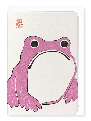 Ezen Designs - Pink Ezen Frog - Greeting Card - Front