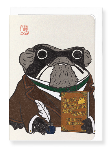 Ezen Designs - Charles Dickens Ezen Frog - Greeting Card - Front