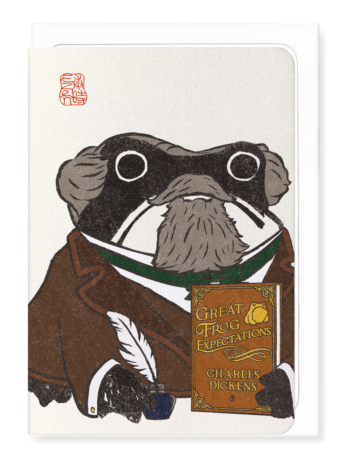 Ezen Designs - Charles Dickens Ezen Frog - Greeting Card - Front