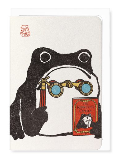 Ezen Designs - Ribbiting Opera Ezen Frog - Greeting Card - Front