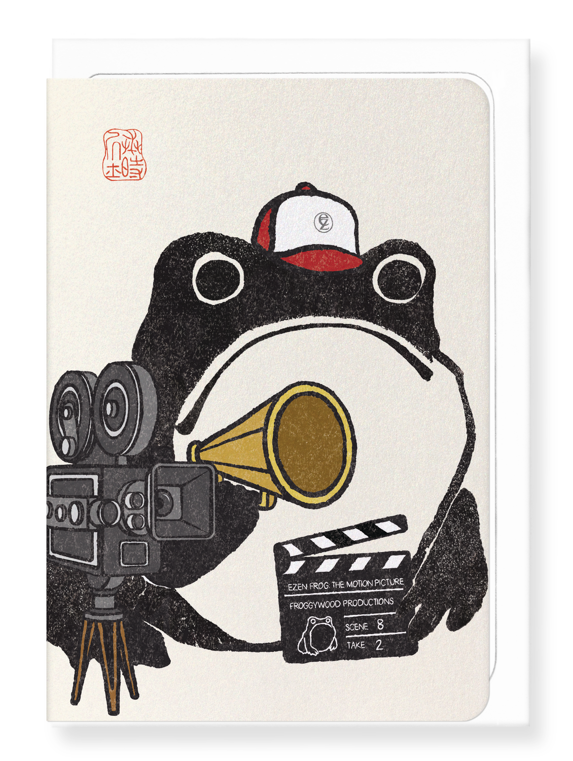 Ezen Designs - Film director frog - Greeting Card - Front