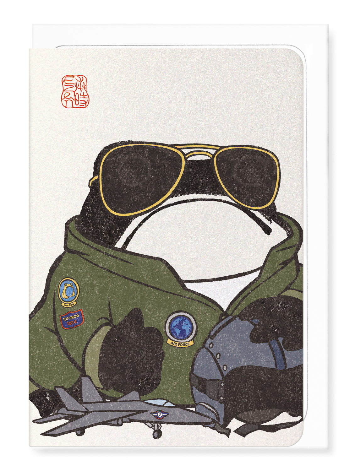 Ezen Designs - Air Pilot Ezen Frog - Greeting Card - Front
