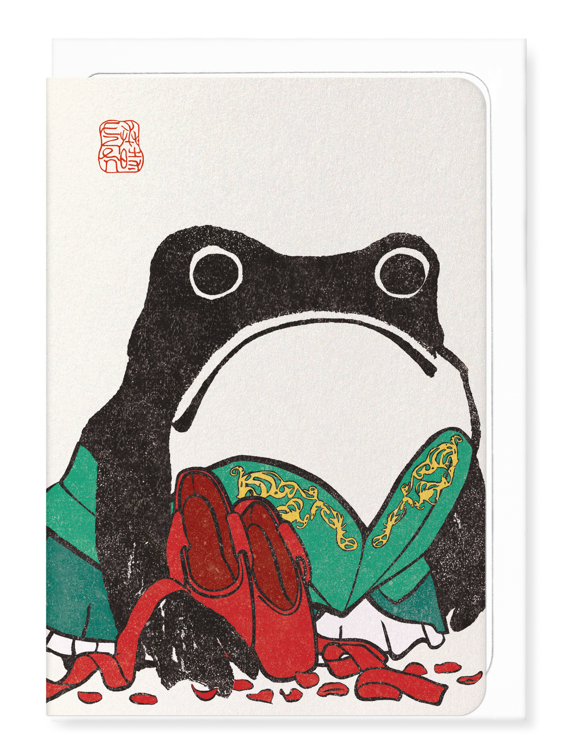 Ezen Designs - Red Shoes Ezen Frog - Greeting Card - Front