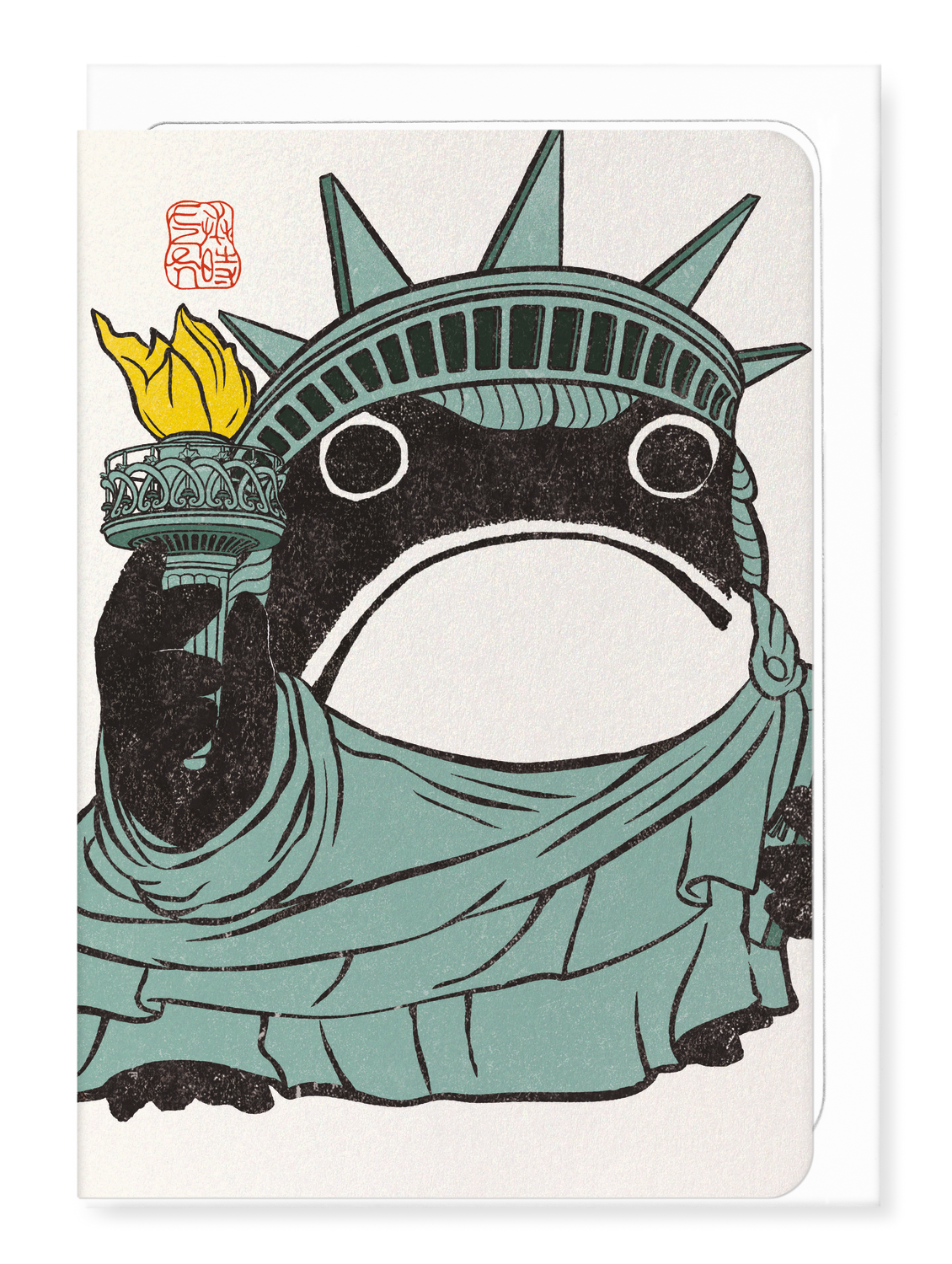 Ezen Designs - Statue of Liberty Ezen Frog - Greeting Card - Front