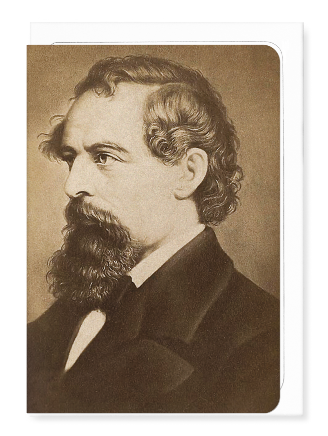 Ezen Designs - Portrait of Charles Dickens (c. 1850) - Greeting Card - Front