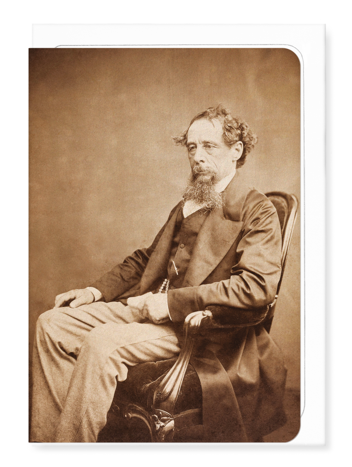 Ezen Designs - Portrait of Charles Dickens (c. 1860) - Greeting Card - Front