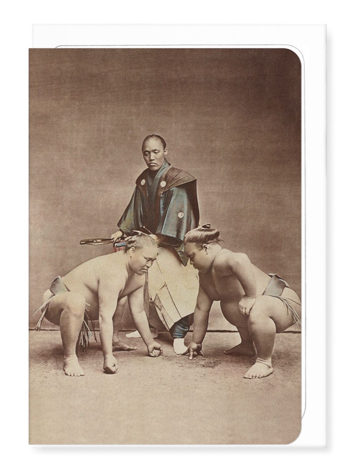 Ezen Designs - Sumo Wrestlers in the Ring (Late 19th C.) - Greeting Card - Front