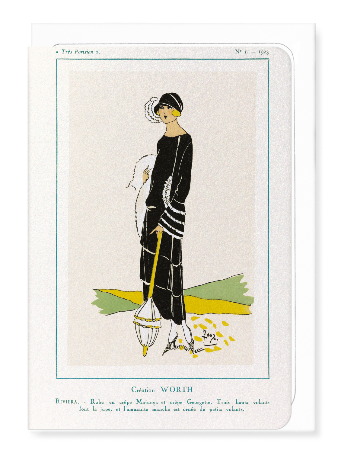 Ezen Designs - Très Parisien - Black Dress (1923) - Greeting Card - Front
