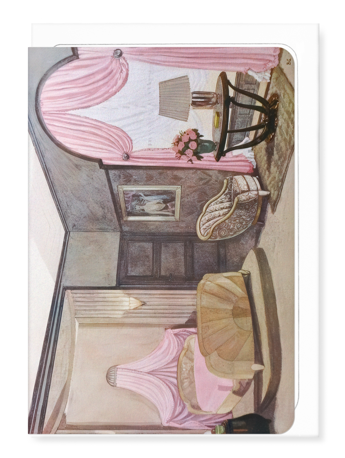 Ezen Designs - Bedroom Design by Groult (c.1920) - Greeting Card - Front