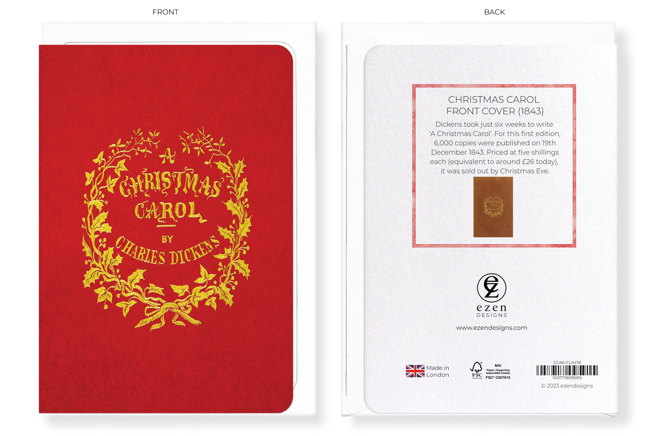 8 Cards - Christmas Carol Designs