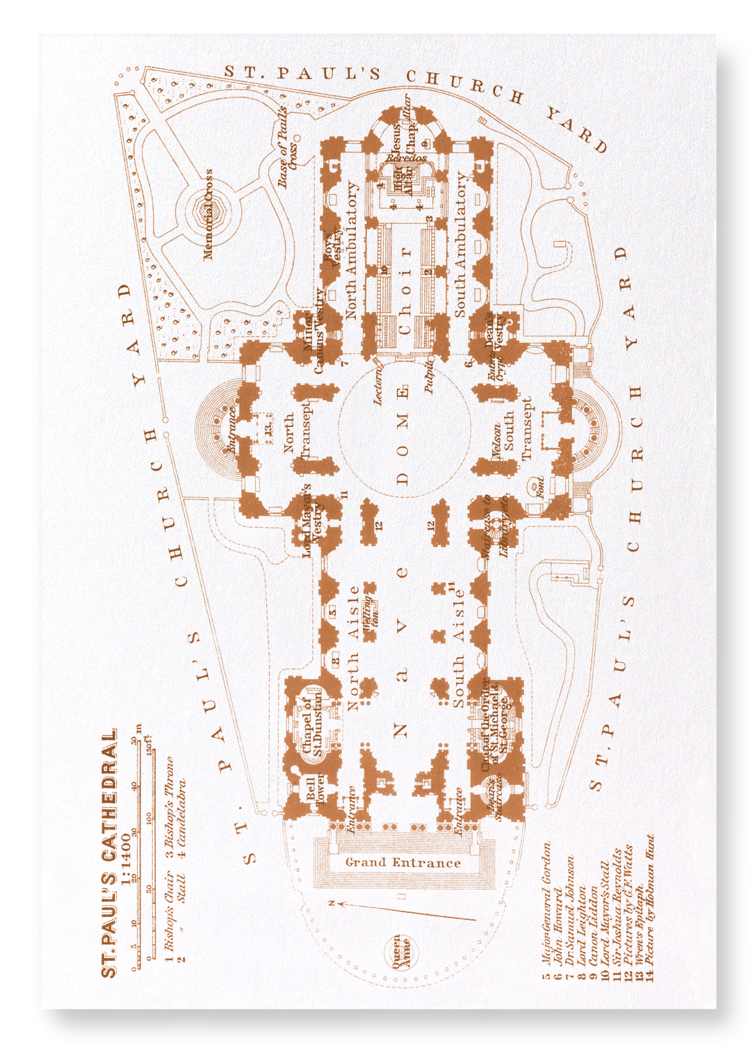 GROUND PLAN OF ST. PAUL'S (1930)