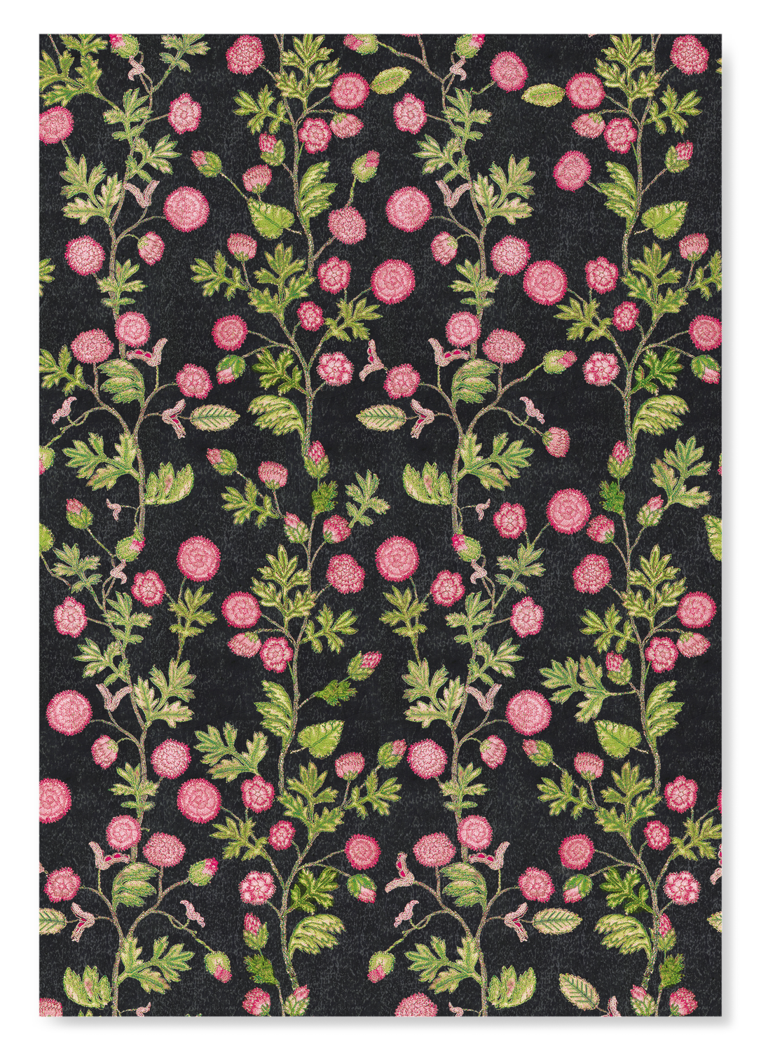 TUDOR EMBOIDERY OF ROSES ON BLACK (16TH C.)