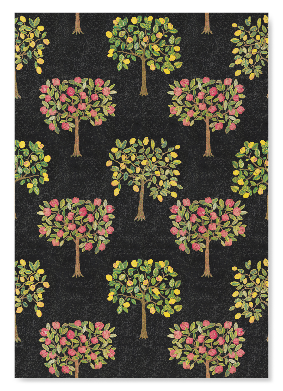 POMEGRANATE AND LEMON TREES ON BLACK (16THC)