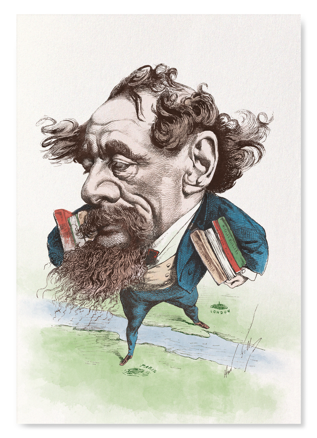 CARICATURE OF CHARLES DICKENS (1868)