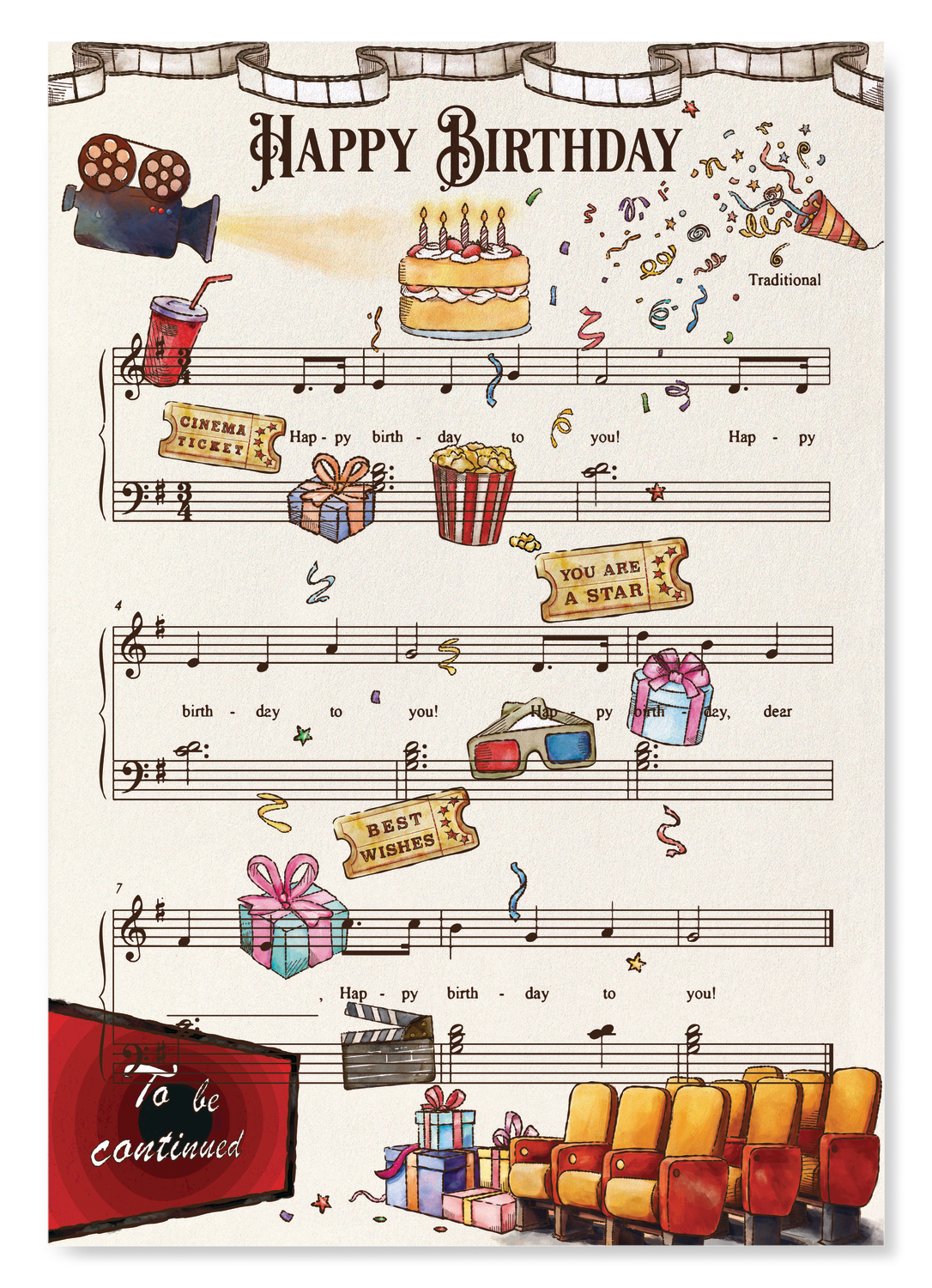 CINEMA BIRTHDAY MUSIC SCORE