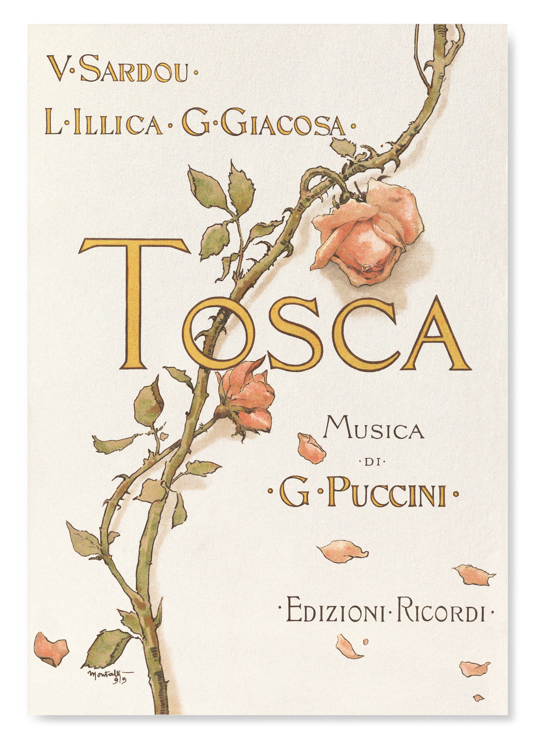 TOSCA OPERA PROGRAMME COVER (1899)