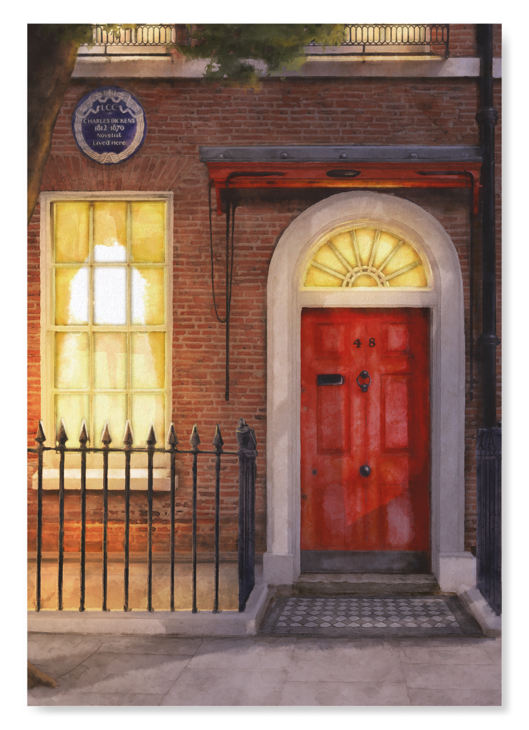 FRONT DOOR OF CHARLES DICKENS MUSEUM NIGHT