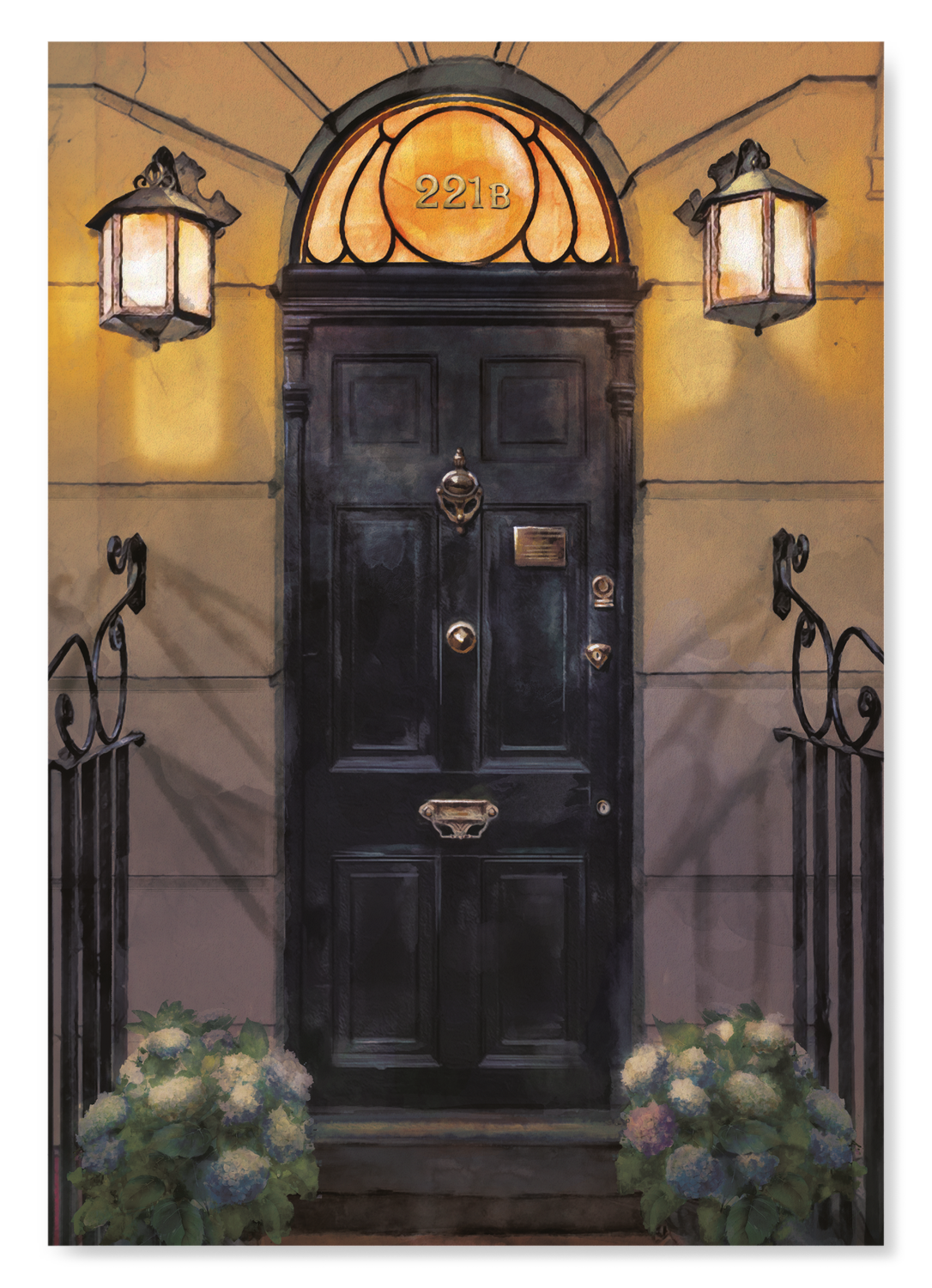 FRONT DOOR OF 221B BAKER STREET NIGHT