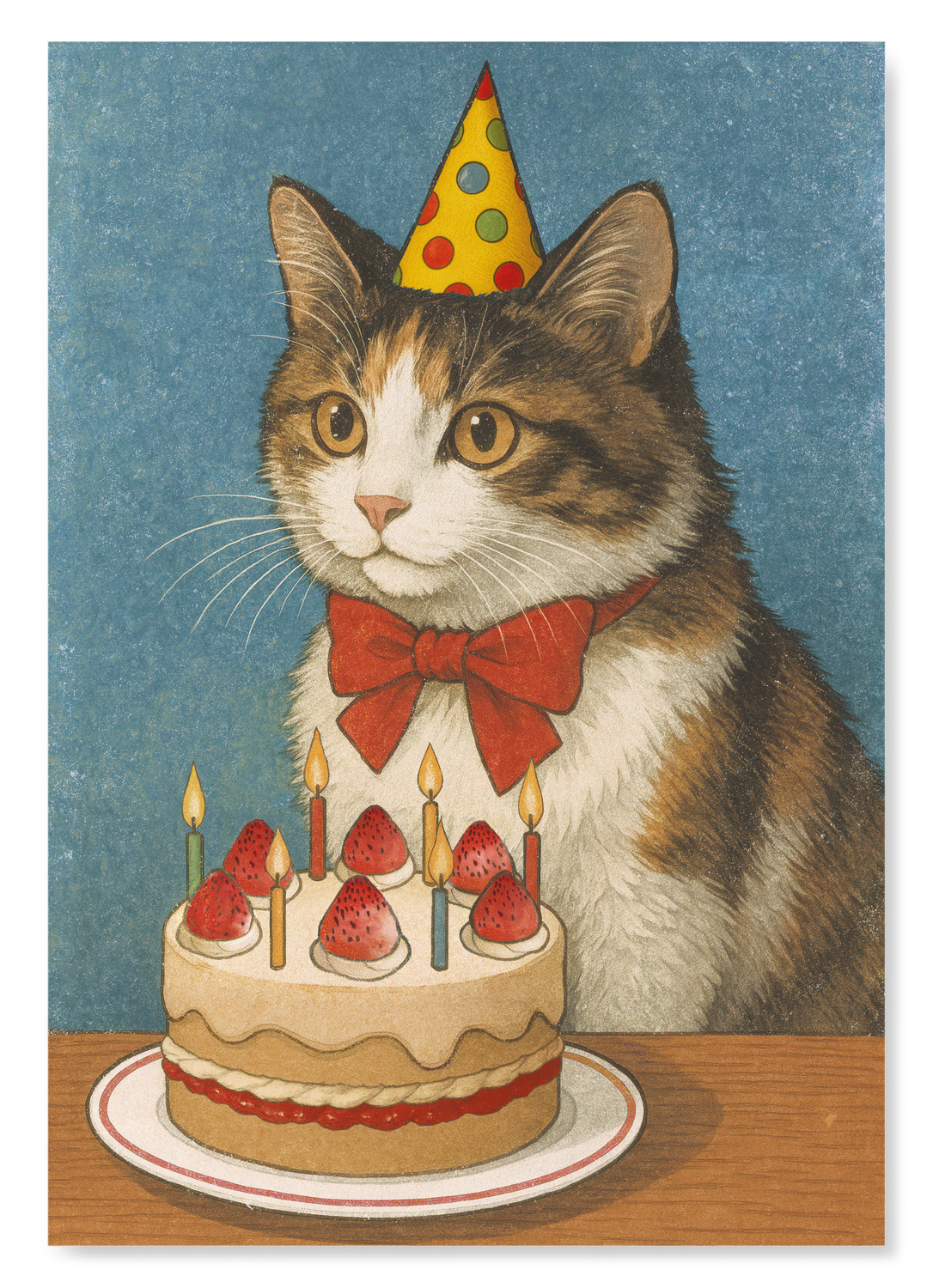 BIRTHDAY CAT AND CAKE