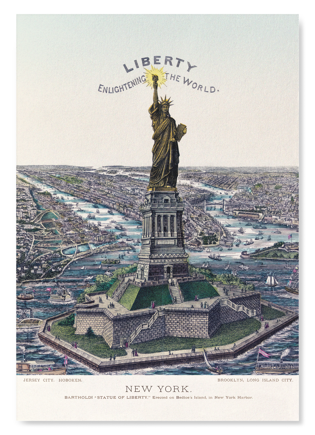 STATUE OF LIBERTY ON BEDLOE'S ISLAND (1885)