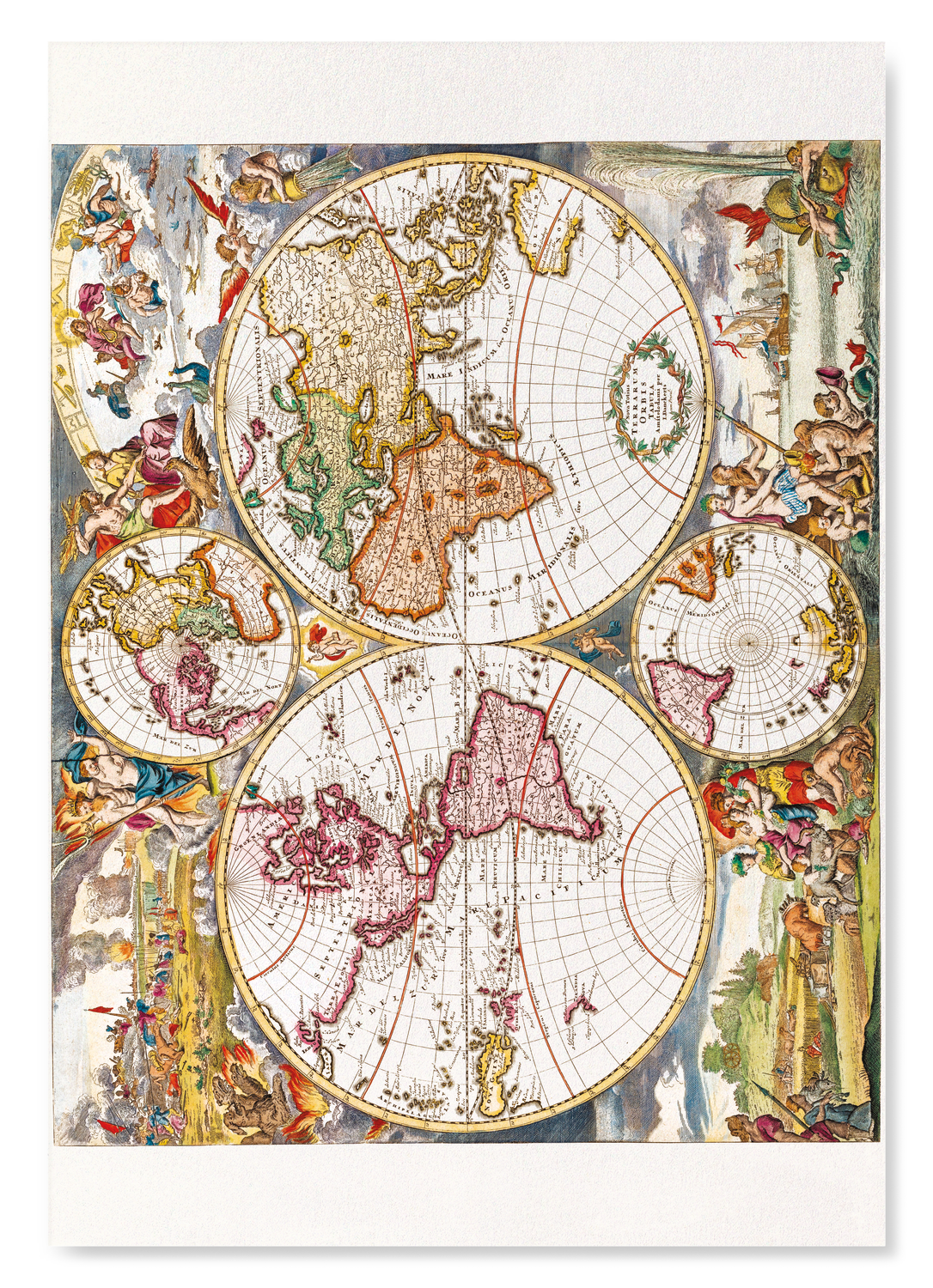 CARTE DU MONDE VINTAGE (1660)