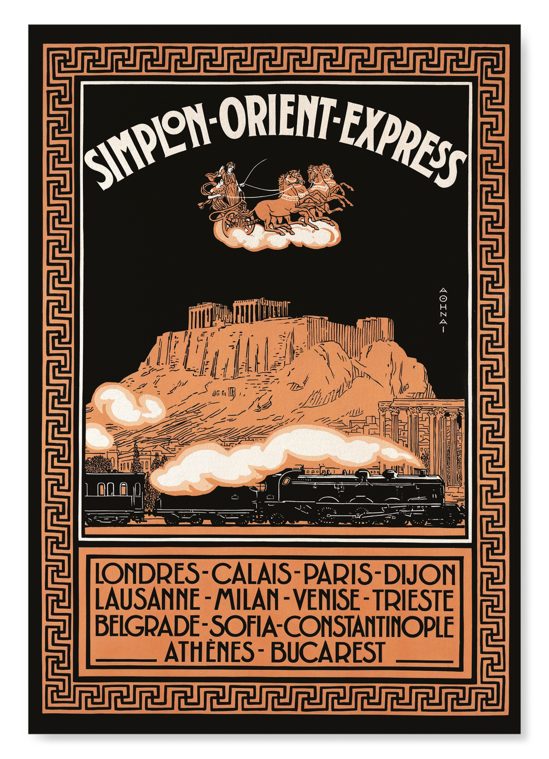 AFFICHE: SIMPLON-ORIENT-EXPRESS À DESTINATION D’ATHÈNES (C.1920)