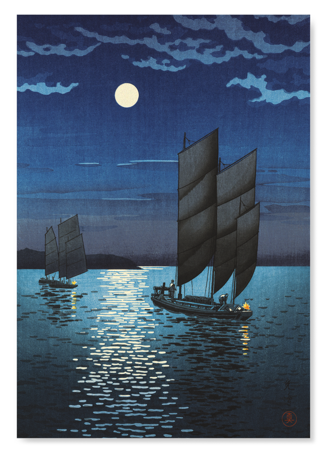 BOATS AT SHINAGAWA NIGHT