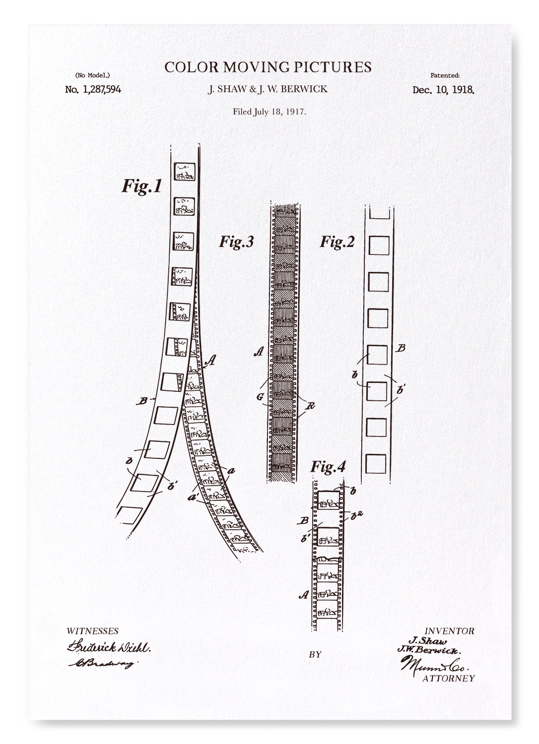 PATENT OF COLOUR MOVING PICTURES (1918)