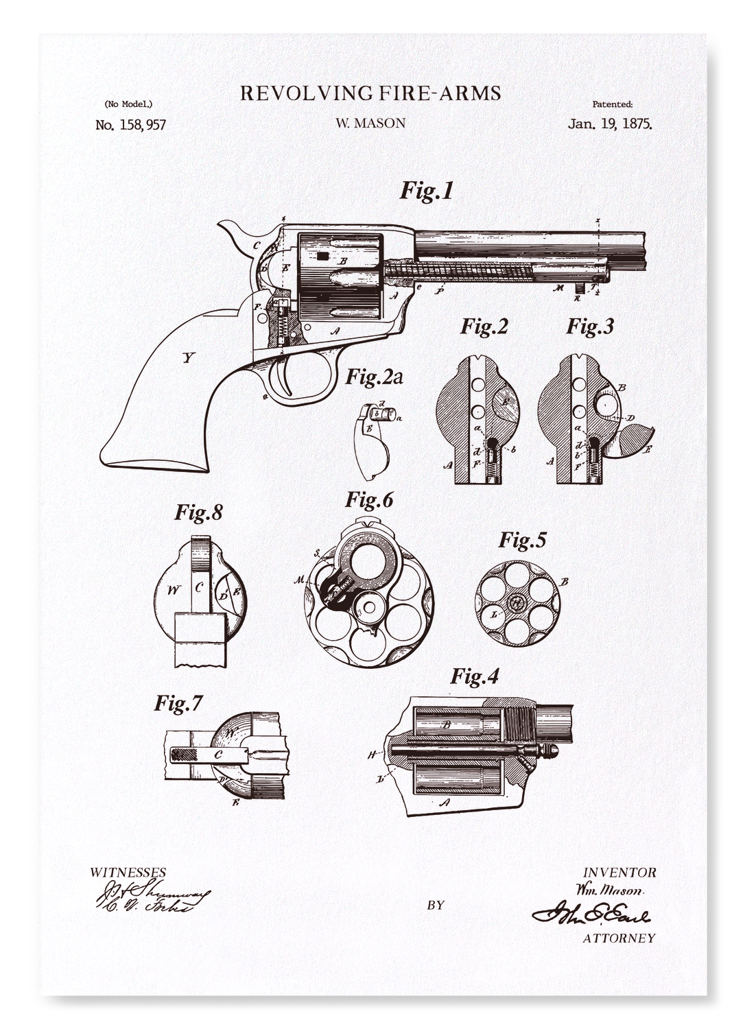 PATENT OF REVOLVING FIRE-ARMS (1875)