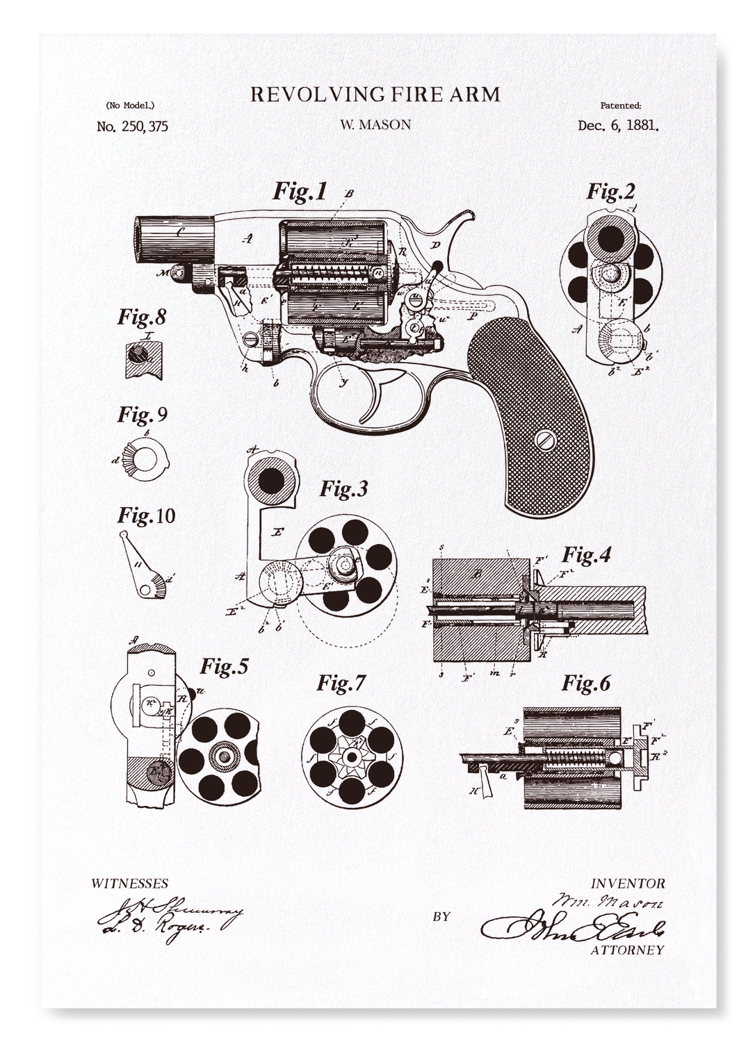 PATENT OF REVOLVING FIRE-ARMS (1881)