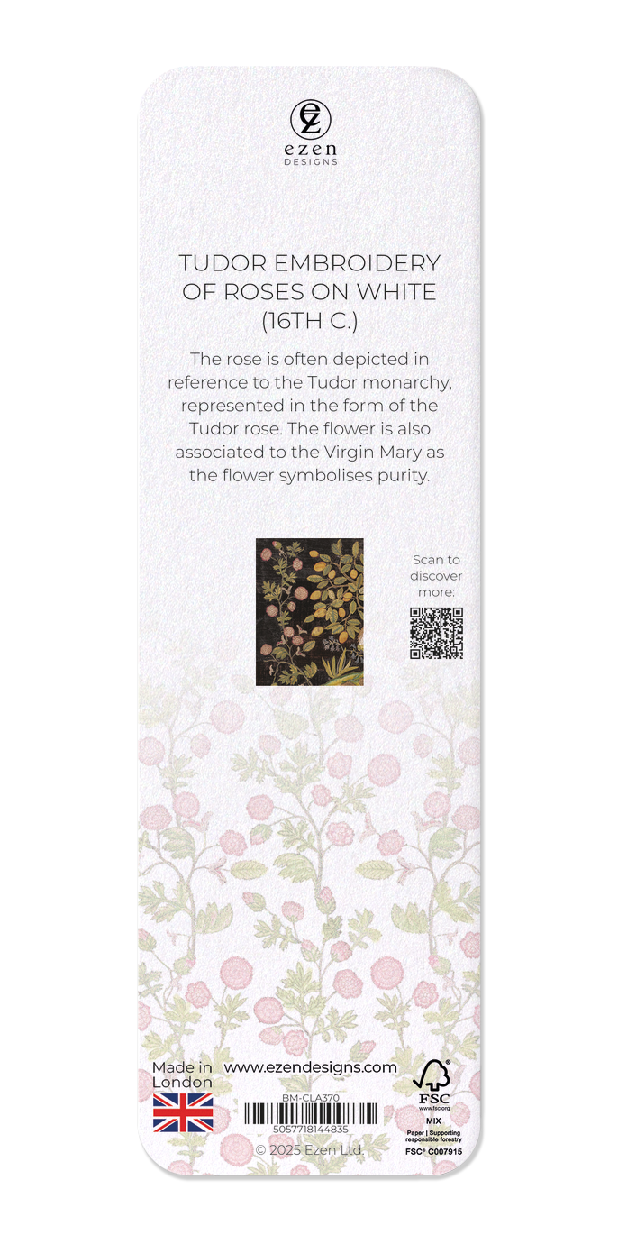 TUDOR EMBROIDERY OF ROSES ON WHITE (16TH C.)