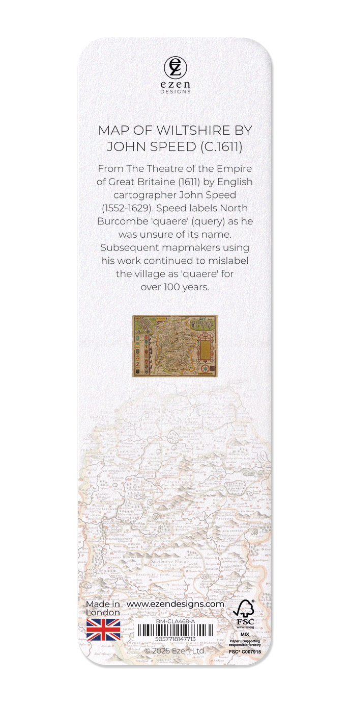 MAP OF WILTSHIRE BY JOHN SPEED (C.1611)