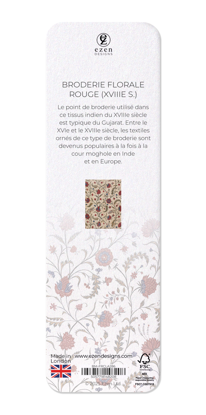 BRODERIE FLORALE ROUGE (XVIIIE S.)