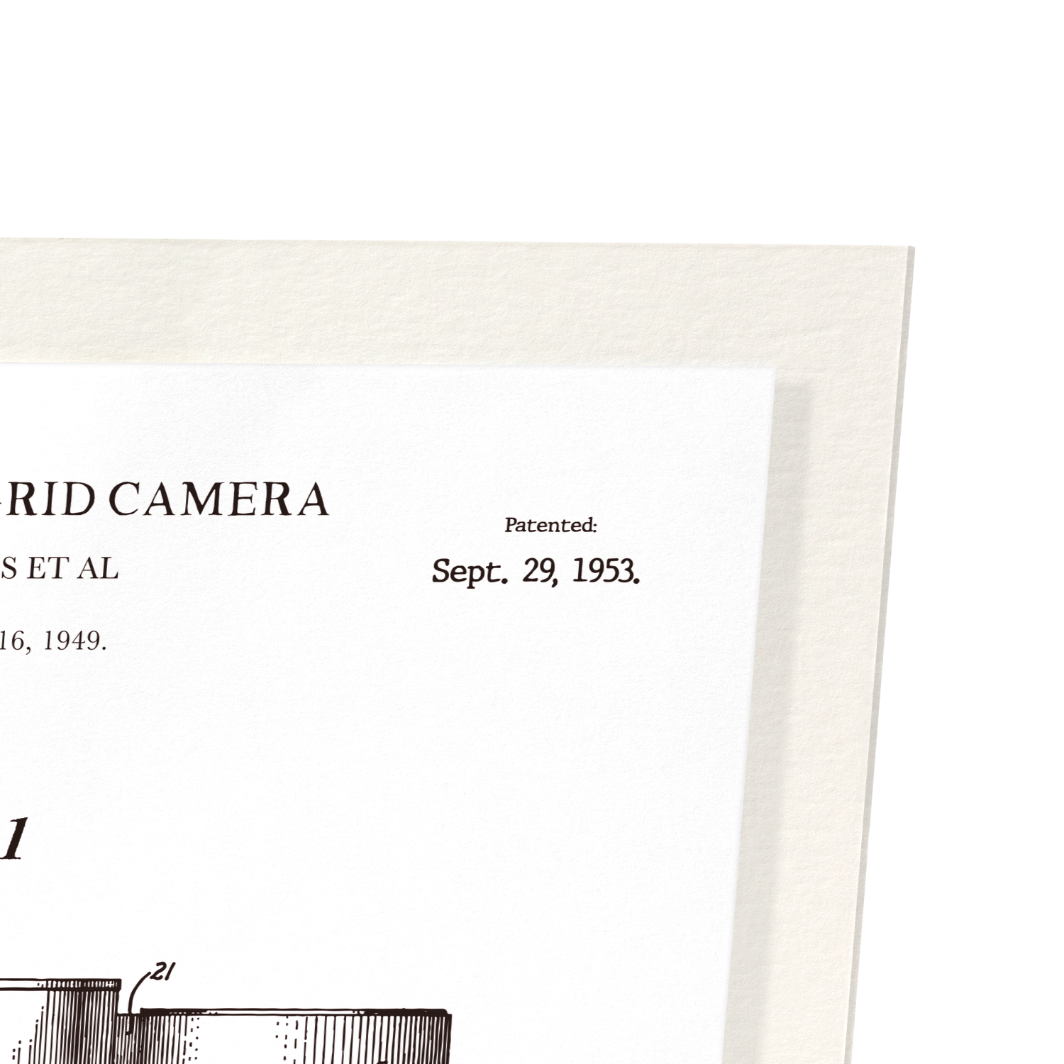 PATENT OF HIGH-SPEED GRID CAMERA (1953)