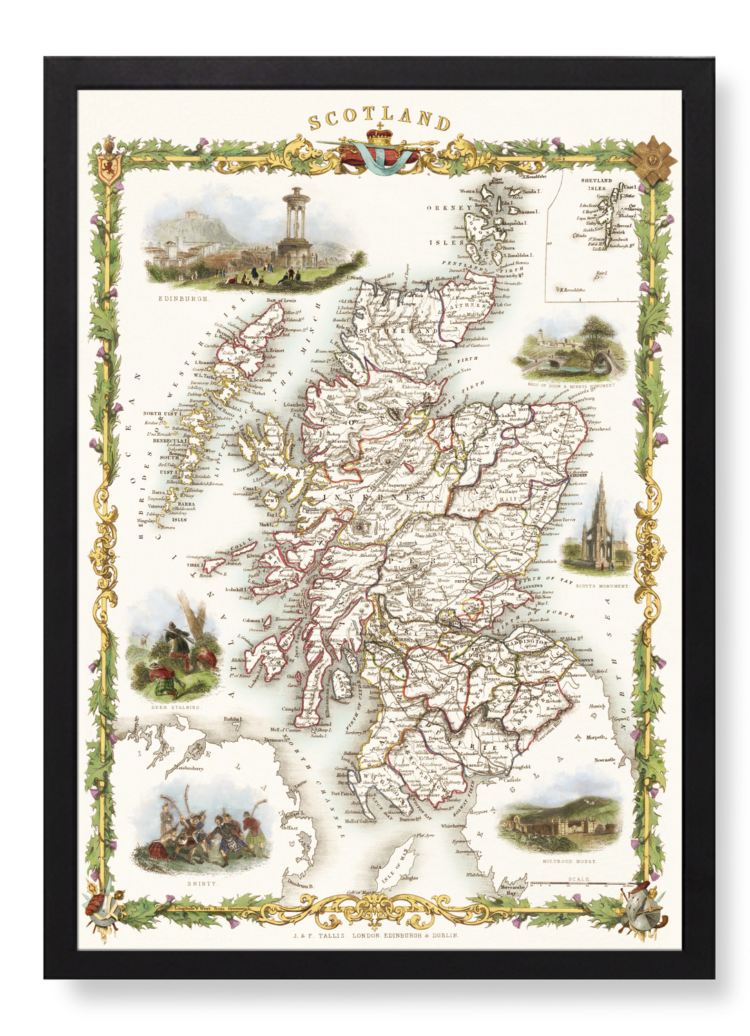MAP OF SCOTLAND (1851)