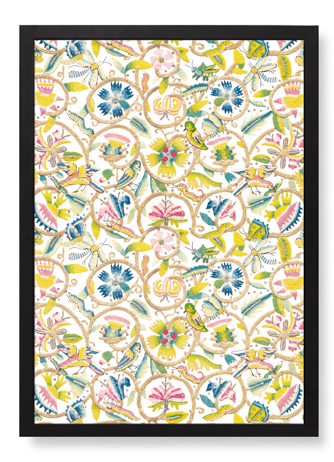 TUDOR COIF EMBROIDERY ON WHITE (17TH C.)