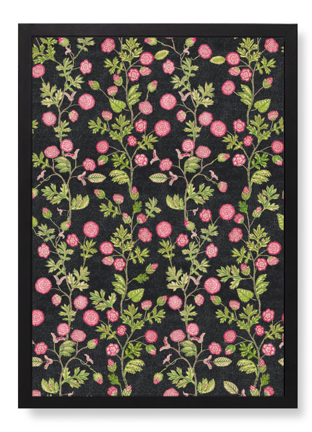 TUDOR EMBOIDERY OF ROSES ON BLACK (16TH C.)