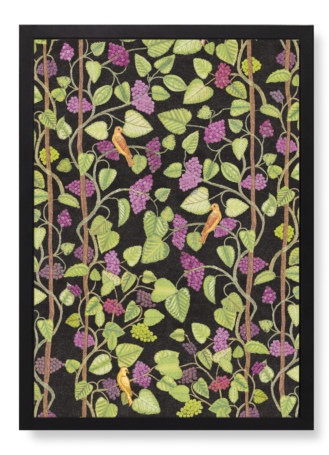 EMBROIDERY OF GRAPE VINES ON BLACK (16TH C.)