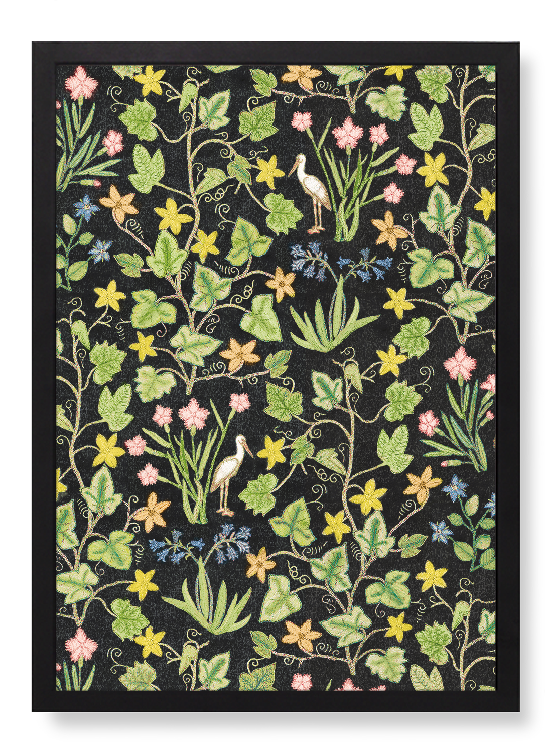 IVY AND FLOWERS ON BLACK (16TH C.)