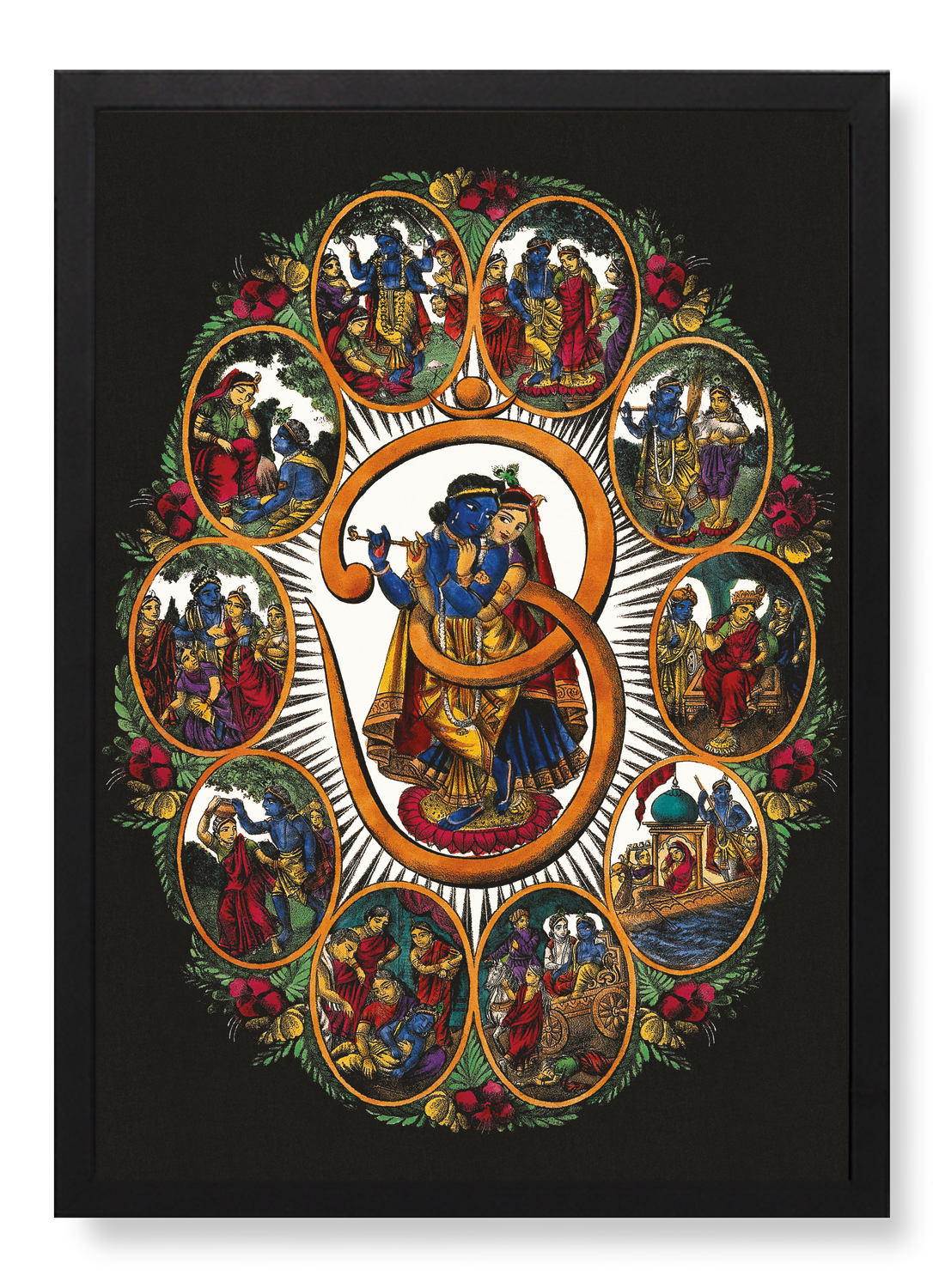 RADHA AND KRISHNA WITHIN AN "OM"