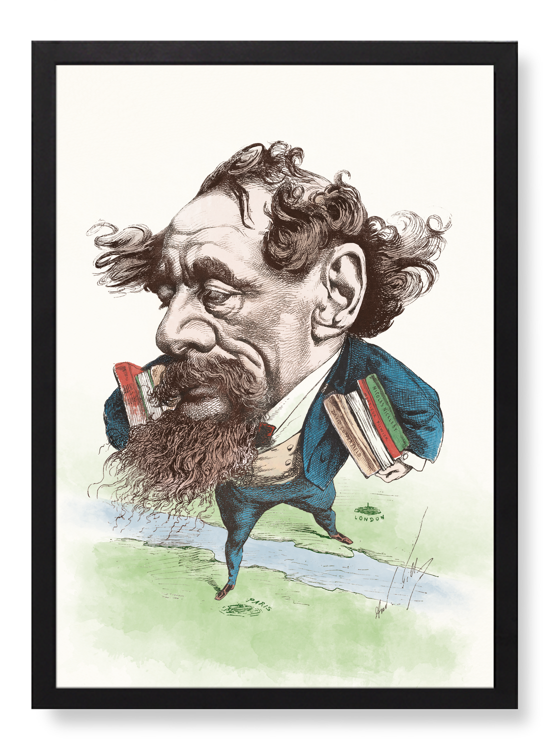 CARICATURE OF CHARLES DICKENS (1868)